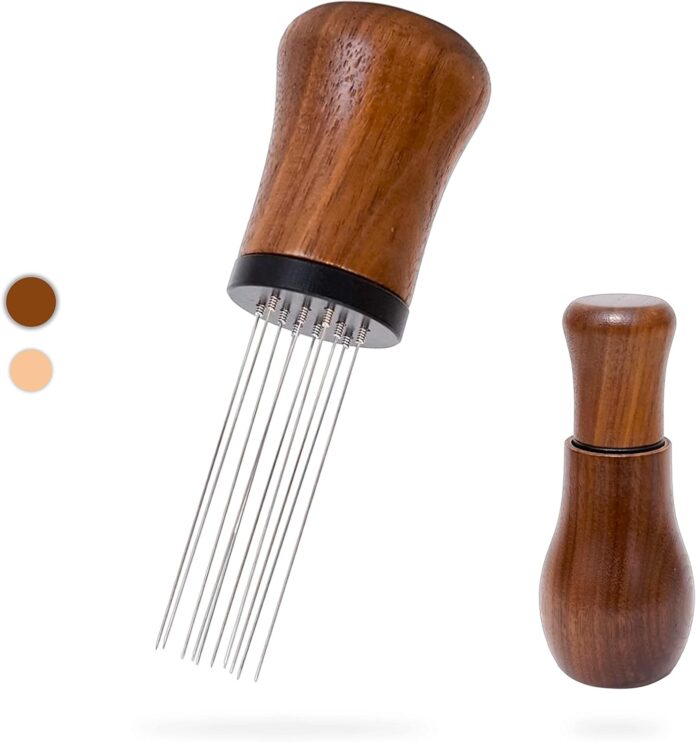 wdt-espresso-tool-espresso-distribution-tools10-needles-035mm-espresso-coffee-stirrer-nature-wood-handle-with-stand-waln