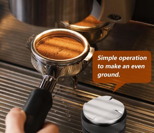 51mm Adjustable Espresso Coffee Distributor,Espresso Distribution Tool with 4 Angled Slopes Fits 51mm Bottomless Portafilter