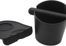 IAOSEN 5 inch Coffee Knock Box Espresso Knock Box with a longer detachable Knocking Rod Shock-Absorbent Durable Non-Slip Base Espresso Machine Accessories Espresso Dump Bin for Home/Office IAOSEN 5 inch Coffee Knock Box Espresso Knock Box with a longer detachable Knocking Rod Shock-Absorbent Durable Non-Slip Base Espresso Machine Accessories Espresso Dump Bin for Home/Office