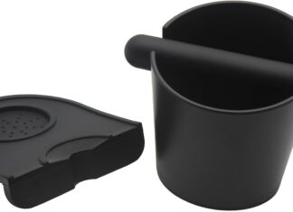 IAOSEN 5 inch Coffee Knock Box Espresso Knock Box with a longer detachable Knocking Rod Shock-Absorbent Durable Non-Slip Base Espresso Machine Accessories Espresso Dump Bin for Home/Office IAOSEN 5 inch Coffee Knock Box Espresso Knock Box with a longer detachable Knocking Rod Shock-Absorbent Durable Non-Slip Base Espresso Machine Accessories Espresso Dump Bin for Home/Office